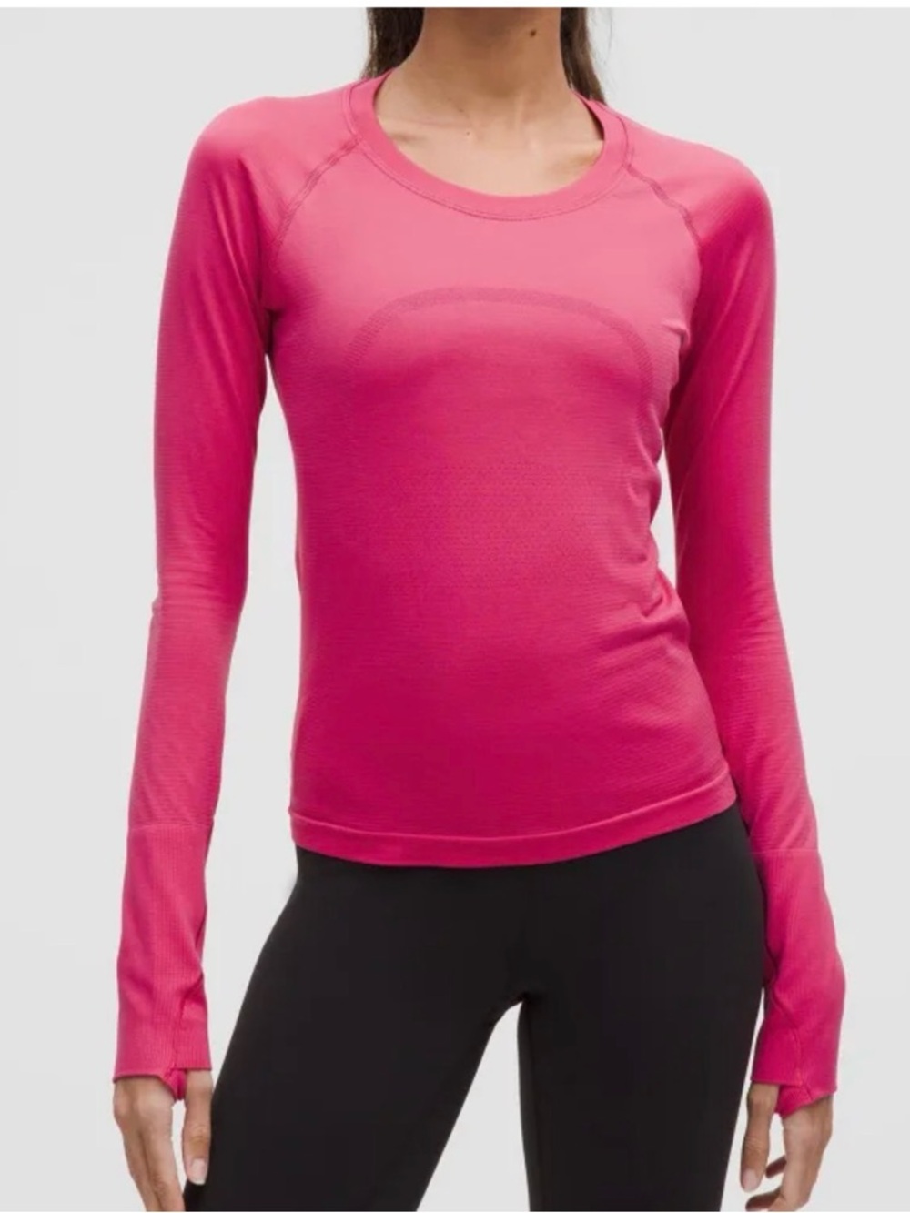 New Lululemon Pink Rasberry Swiftly Tech Waist Length Long-Sleeve Top